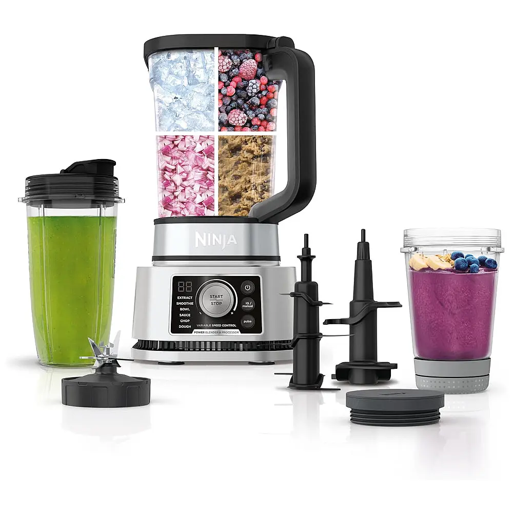 Liquidificador Ninja SS351 Sistema de Cozinha 3-em-1 SmartTorque 1400W Prata 120V