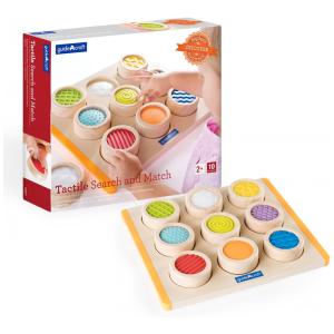 Jogo sensorial Colorful Tactile Search and Match Guidecraft em madeira multicolorida para memória tátil e classificação