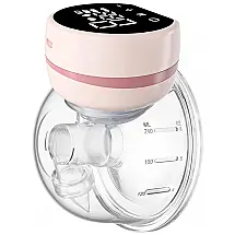 Bomba Tira Leite Unica Elétrica Recarregável com Painel Digital 3 Modos e 9 Níveis de Sucção, CAM2 KIDS, Rosa