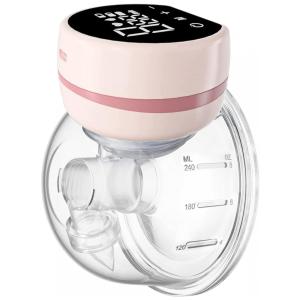 Bomba Tira Leite Unica Elétrica Recarregável com Painel Digital 3 Modos e 9 Níveis de Sucção, CAM2 KIDS, Rosa