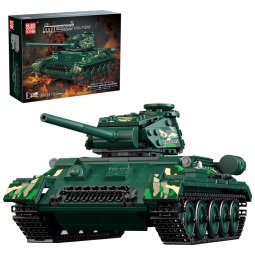 Kit de Construção Tanque T-34 da 2ª Guerra Mundial com 800 Peças para Crianças Acima de 8 Anos e Adultos, Mold King, Verde