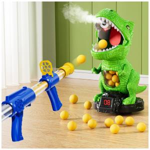 Brinquedo de Dinossauro Móvel com Arma de Ar para Crianças de 3 a 8 Anos - Jogo Interativo de Tiro com Alvo Móvel e Óculos, NIPLOOOW