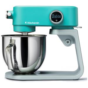 Batedeira Planetária Elétrica 5L com 8 Velocidades Aço Inoxidável 400W, Turquesa, 110v, KITCHENIN Stand Mixer, Azul turquesa