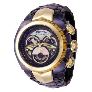 Relógio masculino Invicta Reserve S1 com mostrador abalone , dourado, roxo 43024
