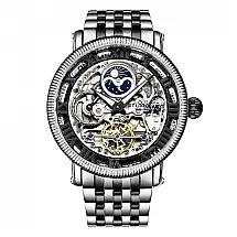 Relógio Masculino Stuhrling Esqueleto Automático 48mm, Prata