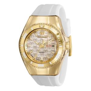 Relgio feminino com monograma TechnoMarine Cruise - 40 mm. Preto. Branco com ala intercambivel ZG-TM-115324