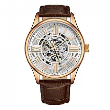 Relógio Masculino Stuhrling Atrium 3942 Automático 42mm, Ouro Rosa e Marrom