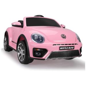 TOBBI Carrinho, Carro Elétrico Volkswagen, 1 lugar, 12V, c, controle remoto, USB MP3, 3 km, h, 2 a 7 anos, Rosa