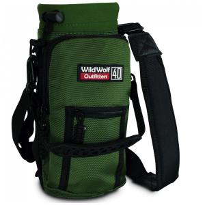 Bolsa Térmica para Garrafa 1L com Alça para Transporte e Bolsos, Garrafa não incluída, WILD WOLF OUTFITTERS, Verde