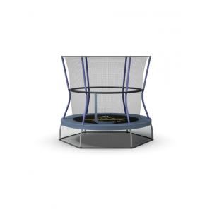 Skywalker Trampolins Mini trampolim com rede de proteção 60 polegadas azul escuro cinza com nave espacial