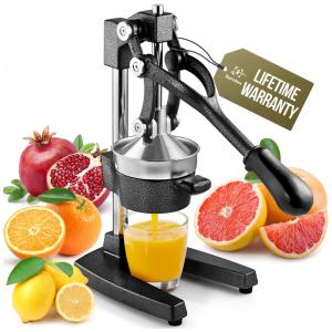 Espremedor de Frutas Profissional Manual Eurolux em Aço Inoxidável, Preto