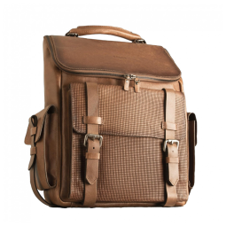 Mochila Masculina para Laptop de Couro e Fecho Magnético, VELEZ, Marrom