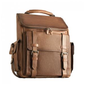 Mochila Masculina para Laptop de Couro e Fecho Magnético, VELEZ, Marrom