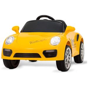 Uenjoy Carro, Carrinho Elétrico 1 Assento 6V, com Luzes de LED, Amarelo