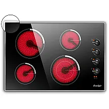 Cooktop Elétrico de Embutir com 4 Queimadores de Indução e 9 Níveis de Temperatura, 220V 7400W, Cooksir, Preto