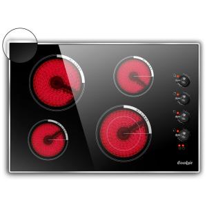 Cooktop Elétrico de Embutir com 4 Queimadores de Indução e 9 Níveis de Temperatura, 220V 7400W, Cooksir, Preto