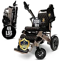 Cadeira de Rodas Elétrica Dobrável com Encosto Automático para Adultos de até 130 kg, MALISA, Preta