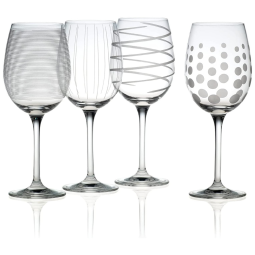 Conjunto de Taças para Vinho Branco de 470mL para Qualquer Ocasião Especial com Estilo Moderno e 4 Peças, Mikasa, Cinza