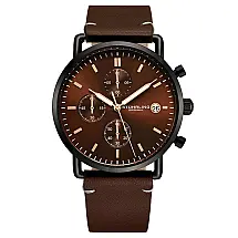 Relógio Masculino Stuhrling Eton 3903 Quartzo 38mm com Cronográfo, Marrom