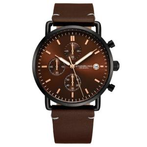 Relógio Masculino Stuhrling Eton 3903 Quartzo 38mm com Cronográfo, Marrom
