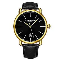 Relógio Masculino Stuhrling Agente 3913 Quartzo 42mm Preto Clássico e Elegante