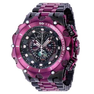 Relgio masculino Reserve Venom Swiss Ronda 5040.F calibre com mostrador em madreprola - 51 mm. Preto. Borgonha 39434