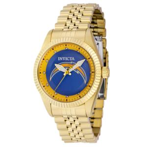 Relógio Feminino NFL Los Angeles Chargers, Invicta 2534, Dourado e Azul