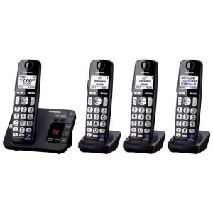 Telefone sem Fio KX TGE234B com 4 Aparelhos, PANASONIC KXTGE234B, Preto