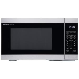 Forno Micro-ondas de Bancada SHARP com Prato Giratório Removível de 31.5 cm, 1000 Watts, 31,15 litros, Aço Inoxidável
