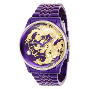 Relgio masculino vintage automtico com mostrador em madreprola - 46 mm. Roxo 42634