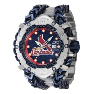 MLB St. Louis Cardinals Automtico Relgio Masculino - 58,3mm. Ao. Azul Escuro 41934