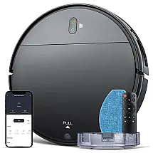 Aspirador de Pó Robô com Conexão via APP WI FI e Auto Carregamento, 110V, MAMNV, Preto