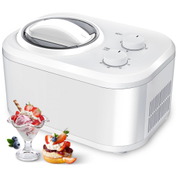 Máquina de Sorvete Automática 1L com Resfriamento Contínuo por 1H, Fácil de Limpar, Sem Pré-Congelamento e Compressor Integrado, 110V