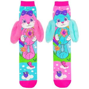Meias Hunny Bunny, Lindas Meias até o Joelho com Orelhas Macias 3-5T Multicoloridas,MADMIA