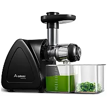 Espremedor de Frutas de Mastigação Lenta com Função Reversa, Motor Silencioso e Alto Rendimento, 150W, Aobosi, Preto