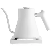 Chaleira Elétrica Pescoço de Ganso 900mL em Aço Inoxidável com Controle de Temperatura, 110V 1200W, Fellow Stagg EKG, Branco Fosco