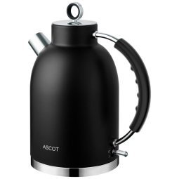 Chaleira Elétrica sem Fio 1.7L com Desligamento Automático e Aço Inoxidável, 1500W, 110v, ASCOT, Preto