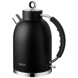 Chaleira Elétrica sem Fio 1.7L com Desligamento Automático e Aço Inoxidável, 1500W, 110v, ASCOT, Preto