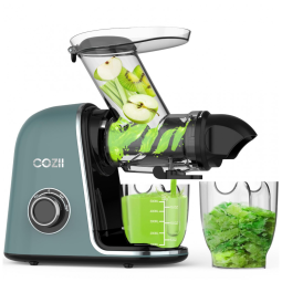 Extrator de Suco COZII Masticador Lento, Motor Silencioso, Modo Suave/Duro, Abertura de 9,14 cm, Fácil de Limpar, Peças Laváveis em