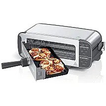 Torradeira Elétrica 2 em 1 com Controle Digital, Aço Inoxidável, 110V 1500W, Nozaya