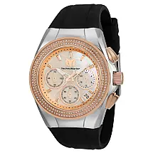 Relgio feminino TechnoMarine Cruise Diva com mostrador em madreprola - 40 mm, preto.