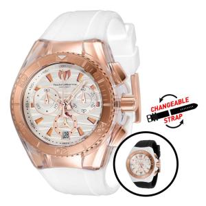 Relógio Masculino TechnoMarine Cruise Star com Pulseira Intercambiável, Invicta TM115044, Branco e Ouro Rosa