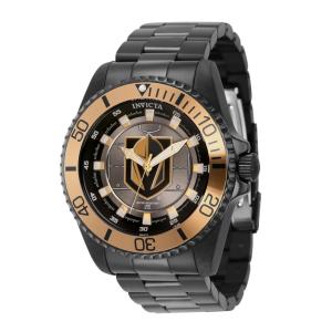 Relgio Invicta NHL Vegas Golden Knights Unissex - 38mm, Preto ZG-42244: uma escolha sofisticada para fs de hquei.