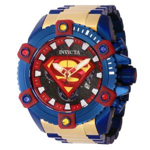 Relgio masculino DC Comics Superman Swiss Ronda Z60 calibre - 56 mm. Ouro. Azul 43344