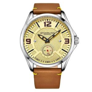 Relógio Masculino Stuhrling Aviator 3934 Quartzo 43mm, Marrom