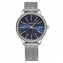 Relógio Stuhrling D44 de 35mm em tons de azul e prata.