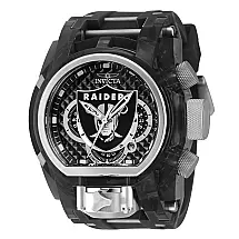 Relgio masculino NFL Las Vegas Raiders - 52 mm. Ao. Preto 41544