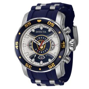 Relgio masculino MLB Milwaukee Brewers - 48 mm. Ao. Azul 42844
