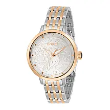Relógio Feminino Wildflower, Invicta 31944, Prata e Ouro Rosa