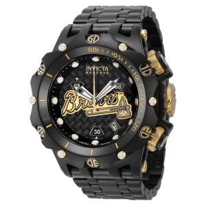 Relgio masculino reserva MLB Atlanta Braves Swiss Ronda Z60 calibre - 51 mm. Preto 41944